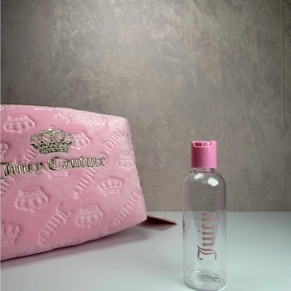 Juicy Couture Pink Embossed Crown Cosmetic Pouch